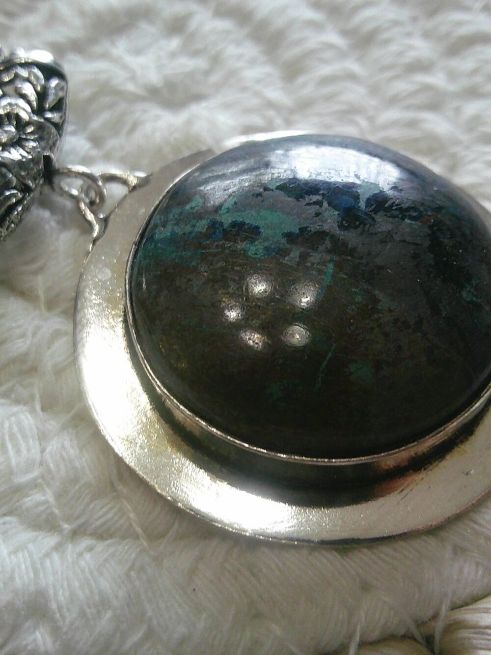 Gorgeous CHRYSOCOLLA Handmade Sterling 925 Pendant/Chain #255F